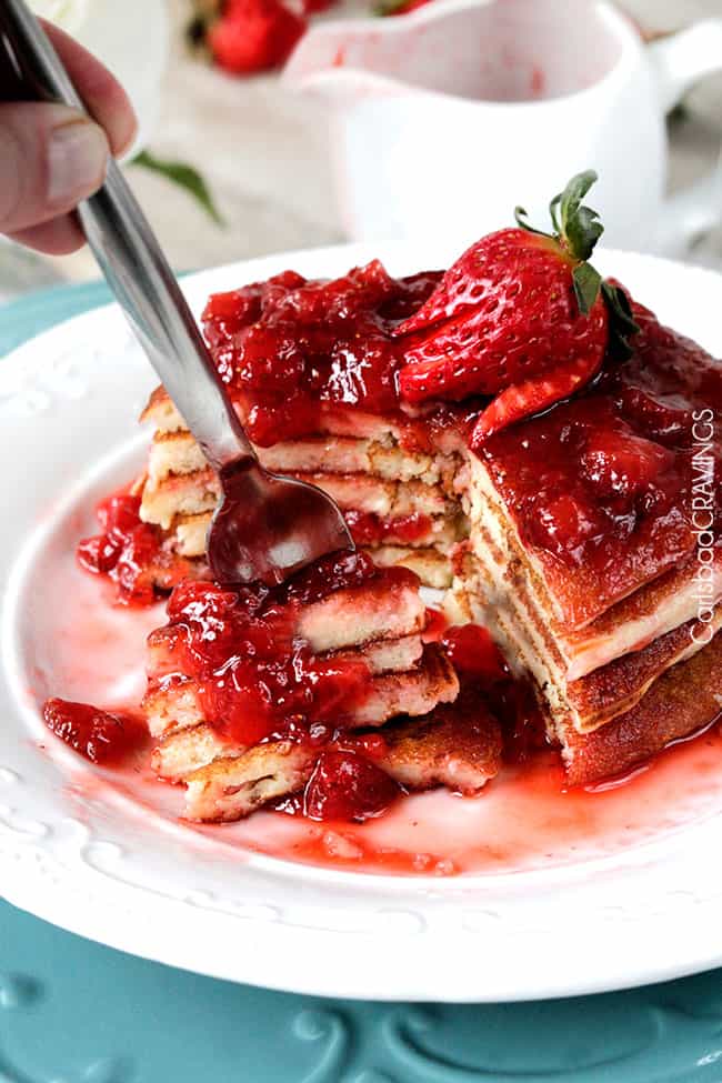 Strawberry Cream Cheese Pancakes