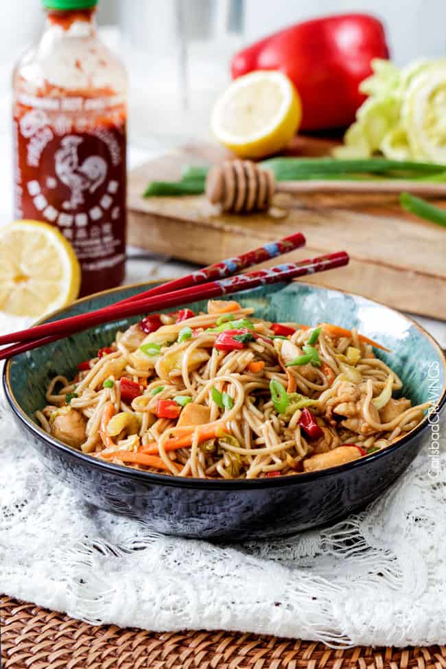 Honey Sriracha Chicken Noodle Bowls