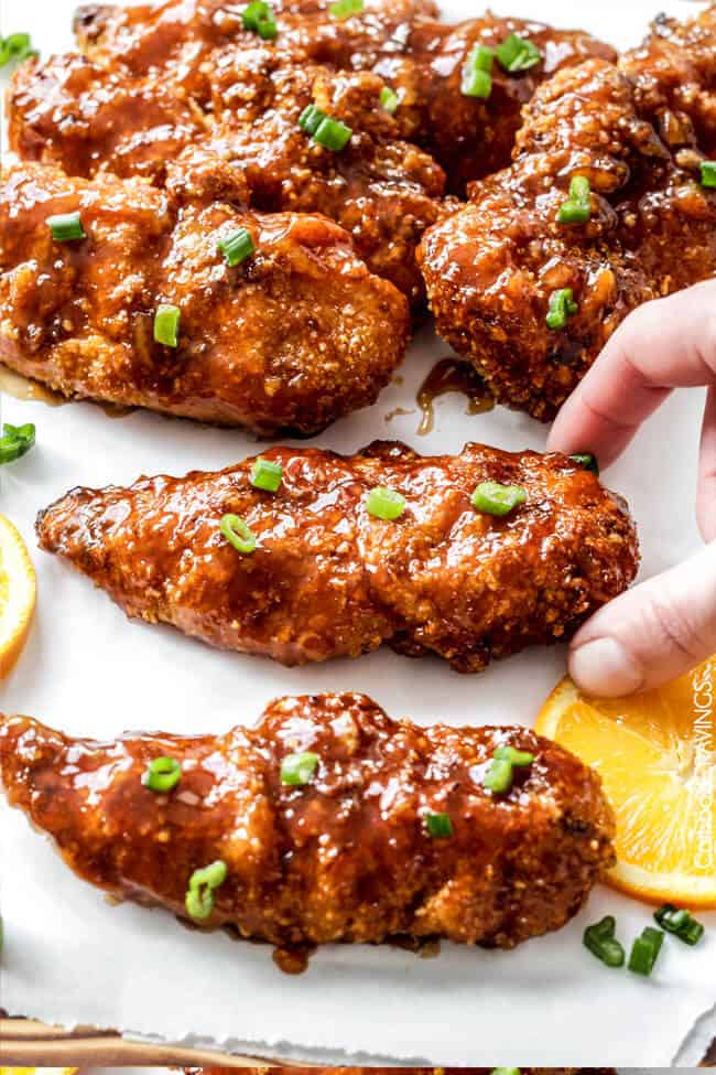 Sweet and Spicy Baked Orange Chicken Tenders