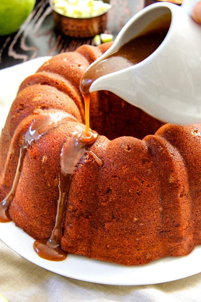 Toffee Apple Pound Cake with Spiced Caramel