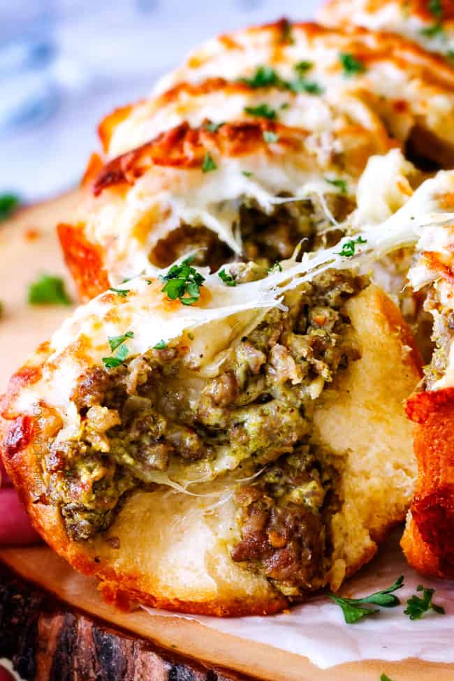 Easy Cheesy Sausage Pesto Ring