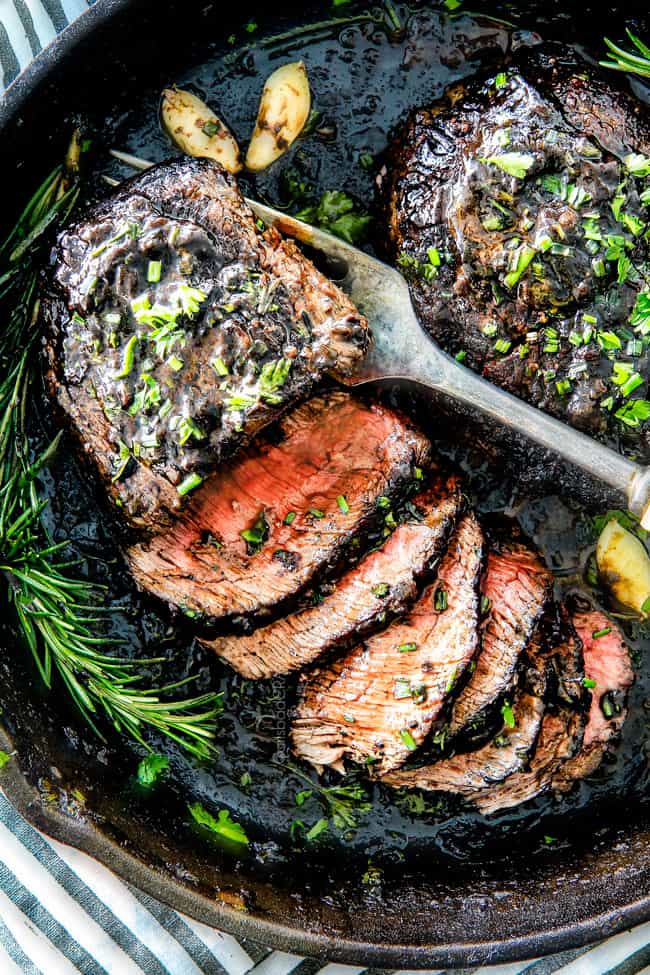 Pan Seared Steak with Balsamic Herb Cream Sauce