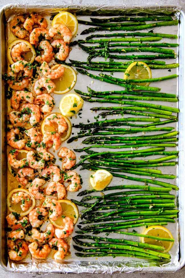 Roasted Lemon Butter Shrimp and Asparagus