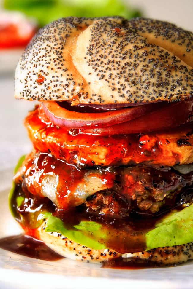 Hawaiian Burgers with Sriracha Mayo