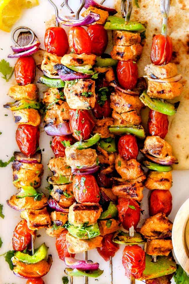 Tandoori Chicken Kabobs with Cilantro Yogurt Dip