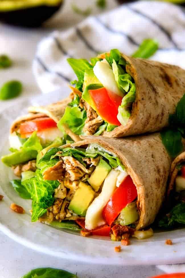 Avocado Caprese Chicken Wraps (VIDEO)