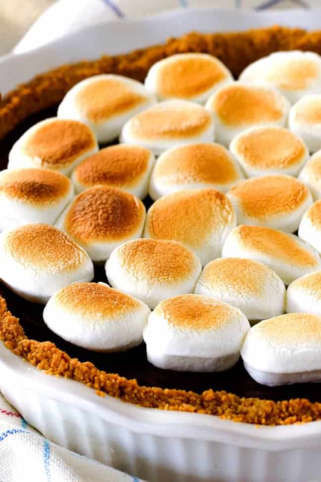 Almost No Bake Nutella S'mores Pie