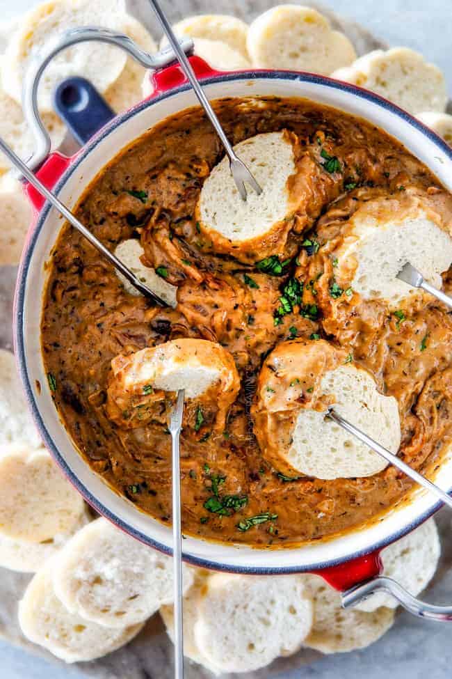 French Onion Cheese Fondue