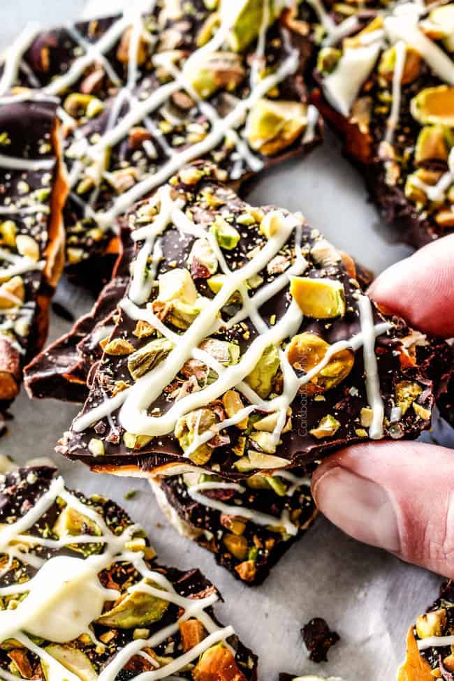 Pistachio Chocolate Pretzel Bark