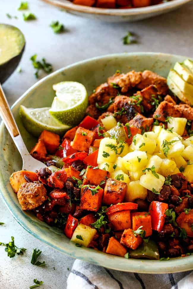 Cajun Chicken Bowls with Avocado, Black Beans & Sweet Potatoes