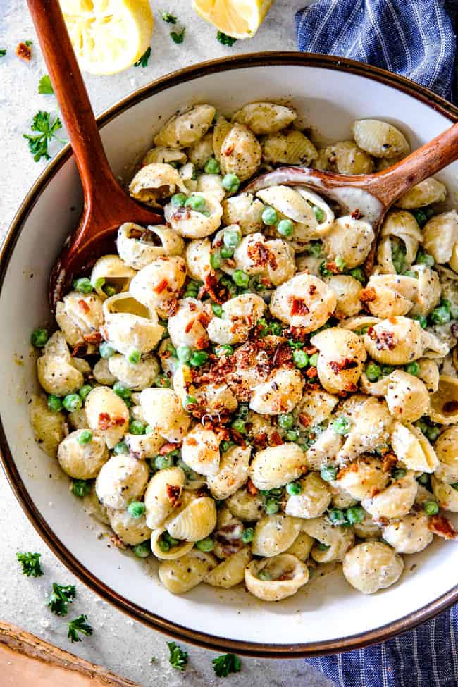Bacon Pasta Salad with Peas