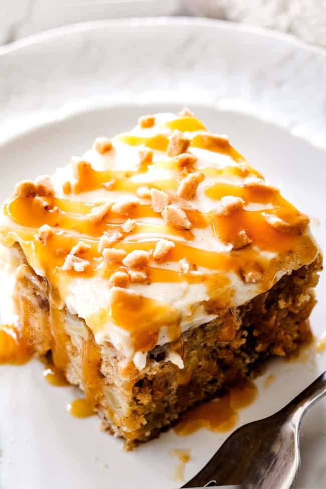 Caramel Apple Poke Cake