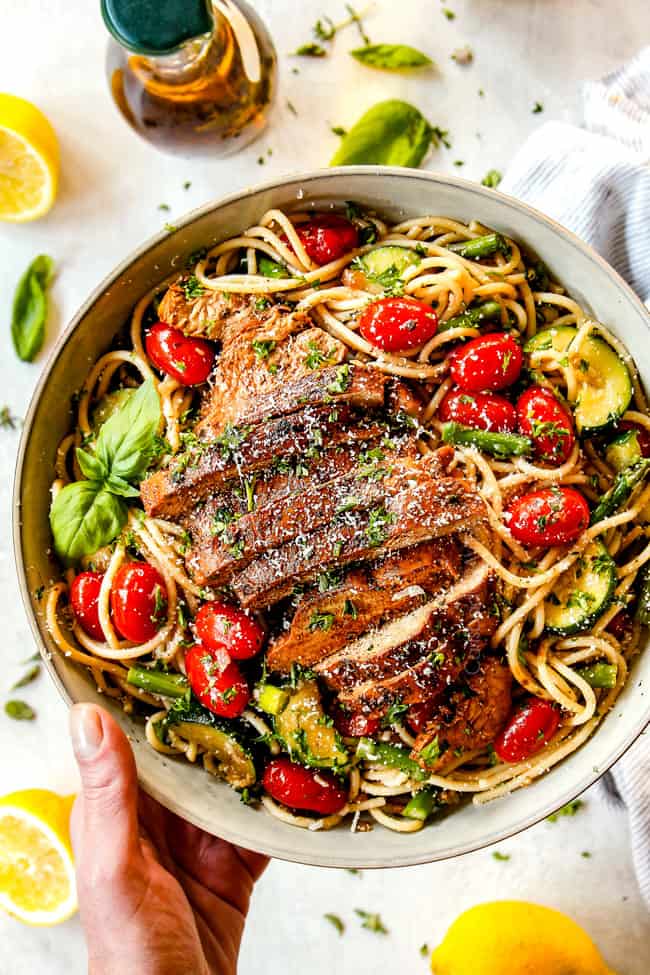 Lemon Chicken Pasta with Roasted Vegetables