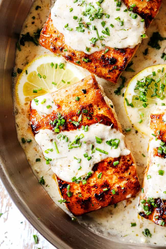 Mahi in Lemon Garlic Cream Sauce