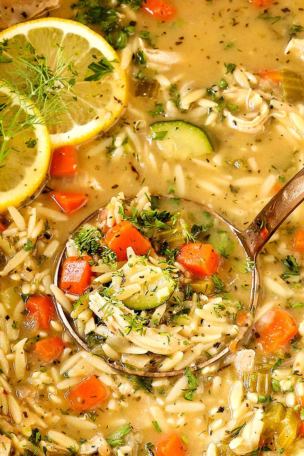 Lemon Chicken Orzo Soup