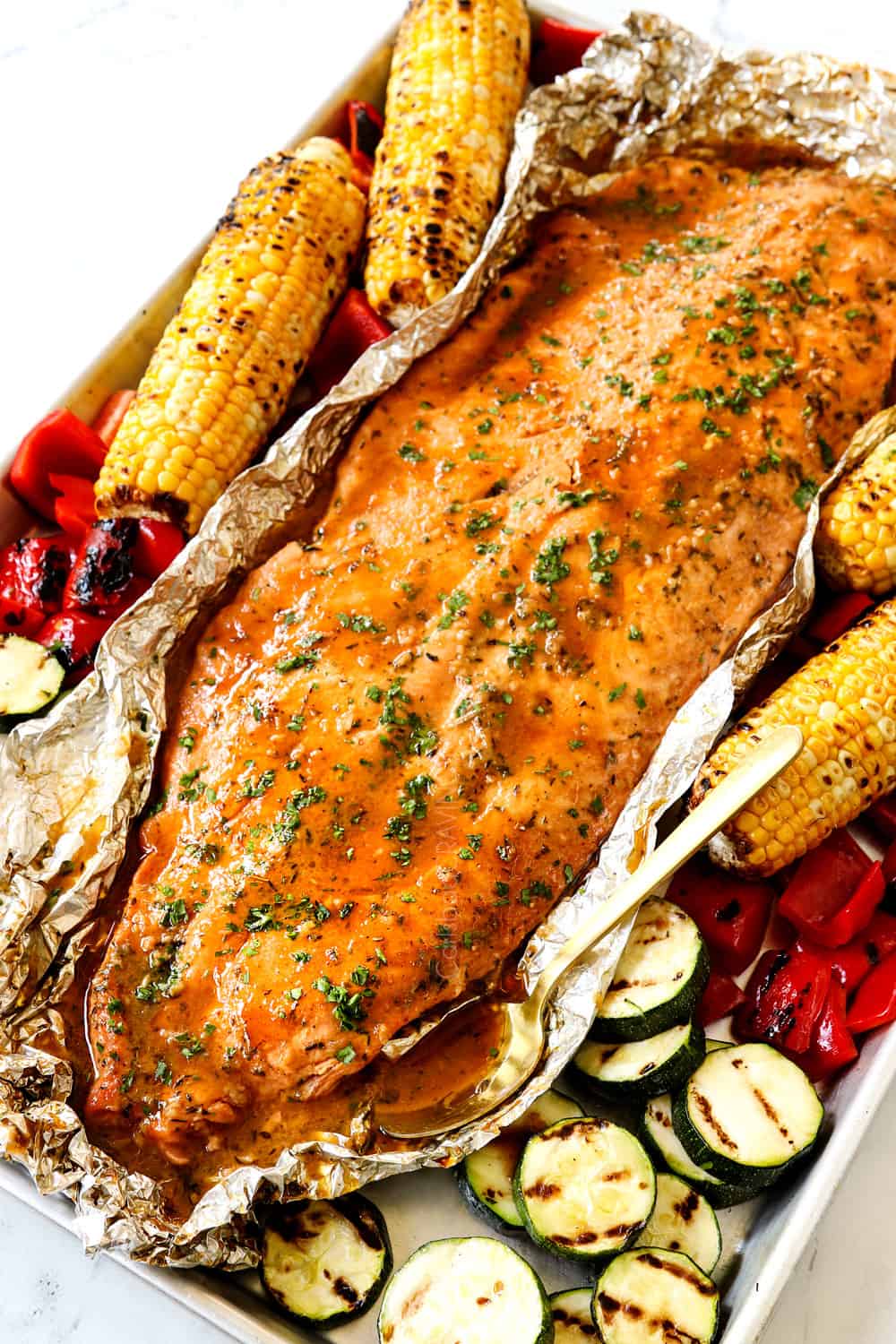 Honey Mustard Grilled Salmon in Foil