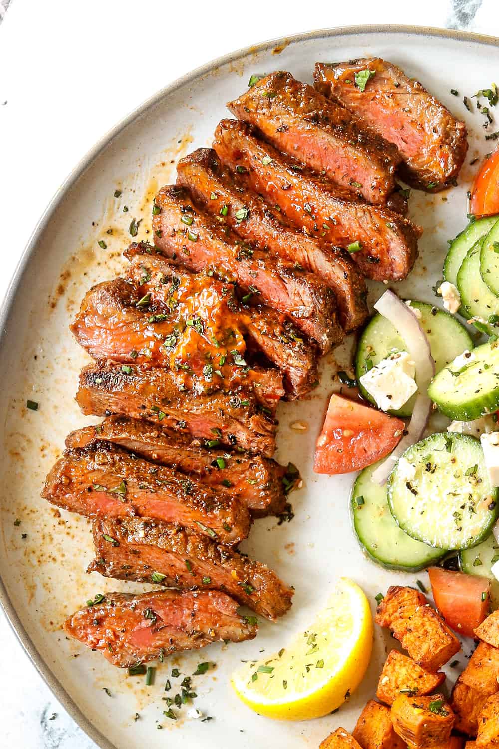 New York Strip Steaks with Harissa Butter