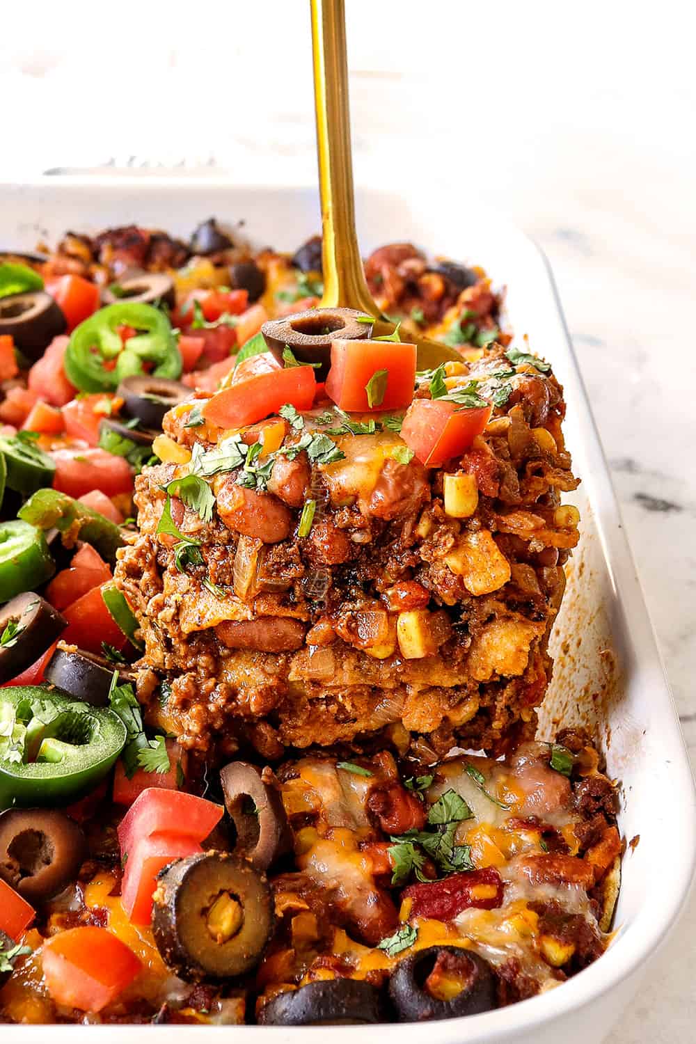 Ground Beef Enchilada Casserole Recipe (with Corn Tortillas)