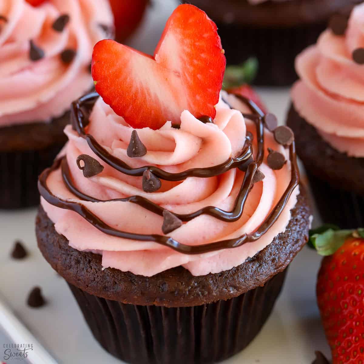 Chocolate Strawberry Cupcakes