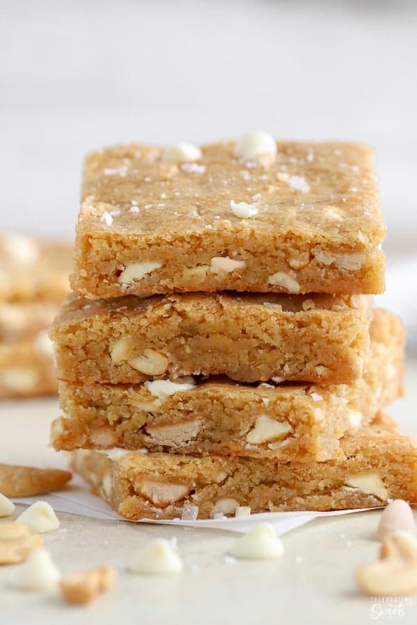 Salted Caramel White Chocolate Blondies