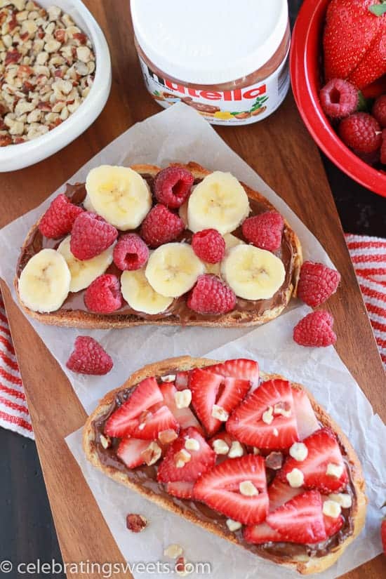 Fresh Fruit and Nutella Toast