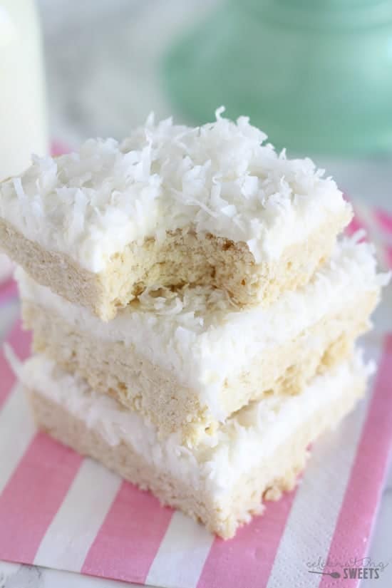 Frosted Coconut Sugar Cookie Bars