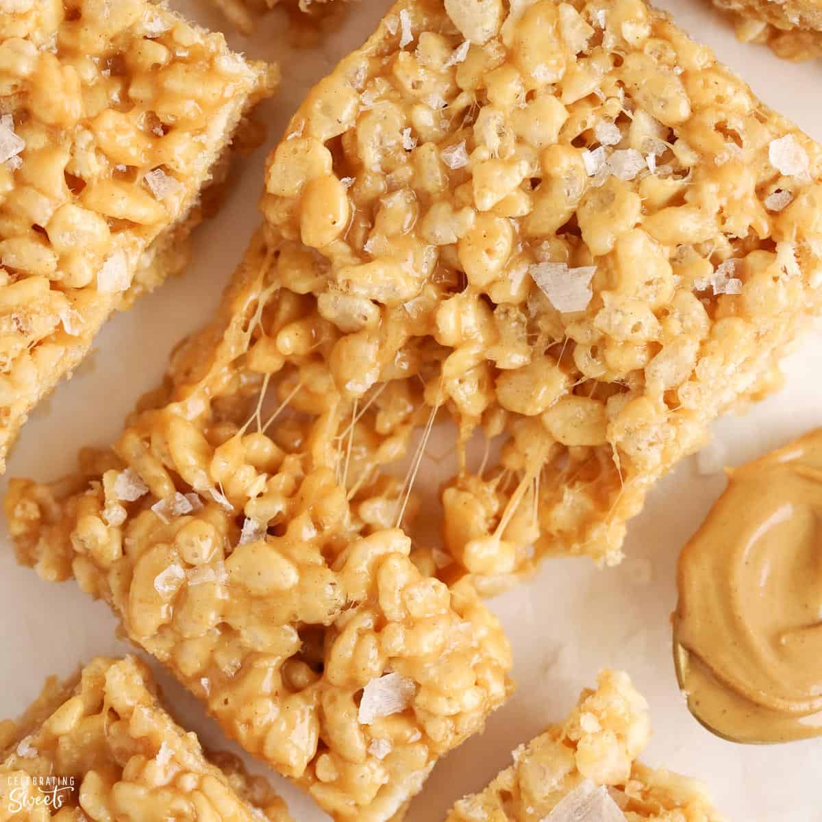 Salted Peanut Butter Rice Krispies Treats