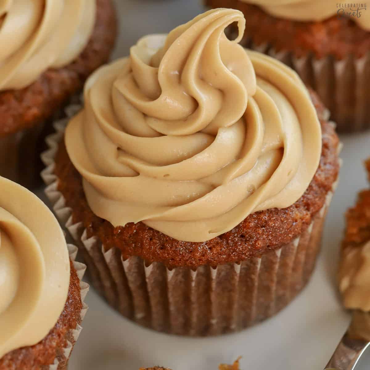 Carrot Cake Cupcakes with Brown Sugar Cream Cheese Frosting