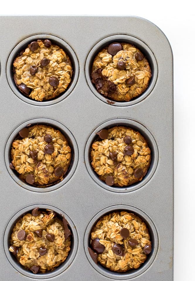 Healthy Banana Chocolate Oatmeal Muffins