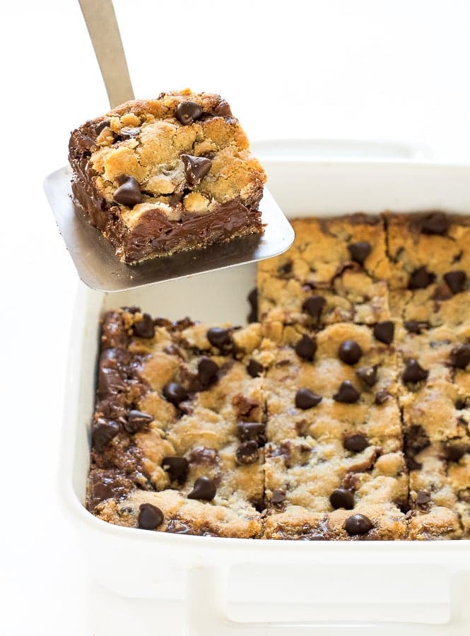 Fudge Stuffed Chocolate Chip Cookie Bars