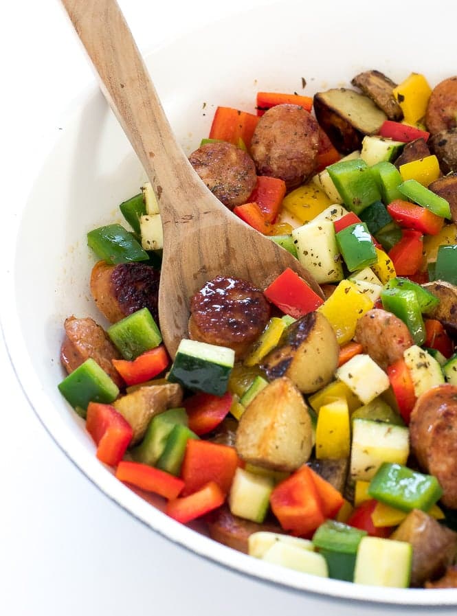 One Pan Sausage and Vegetable Skillet