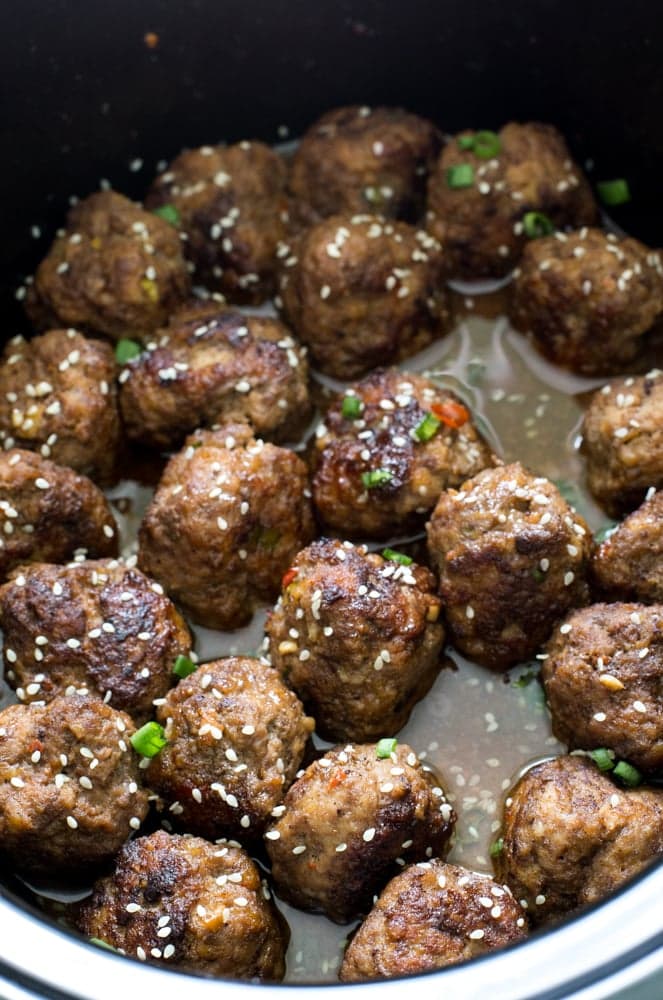 Slow Cooker Asian Sesame Meatballs