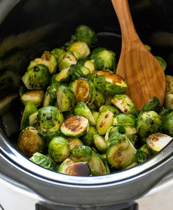 Slow Cooker Balsamic Brussels Sprouts