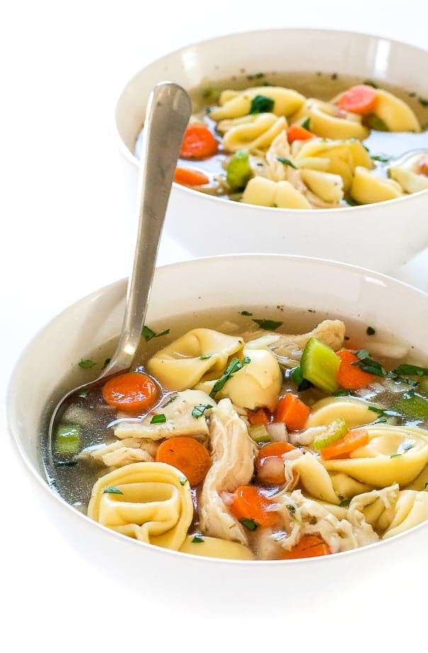 Slow Cooker Chicken Tortellini Soup