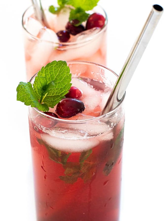 Holiday Cranberry Pomegranate Mojito