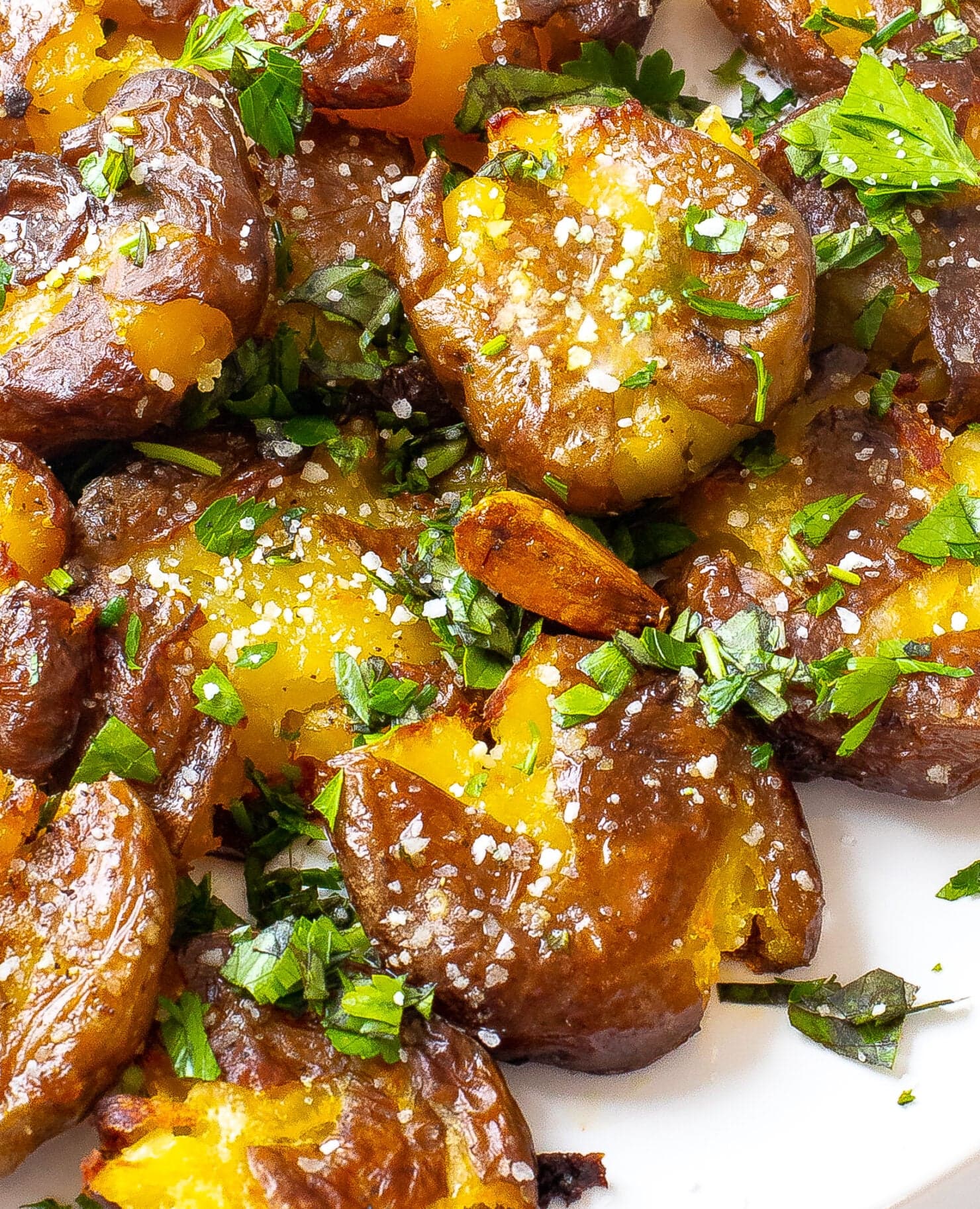 CRISPY Herb Smashed Potatoes