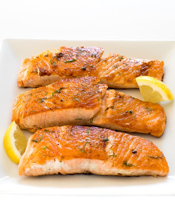Easy Pan Fried Salmon with Lemon Dill Butter