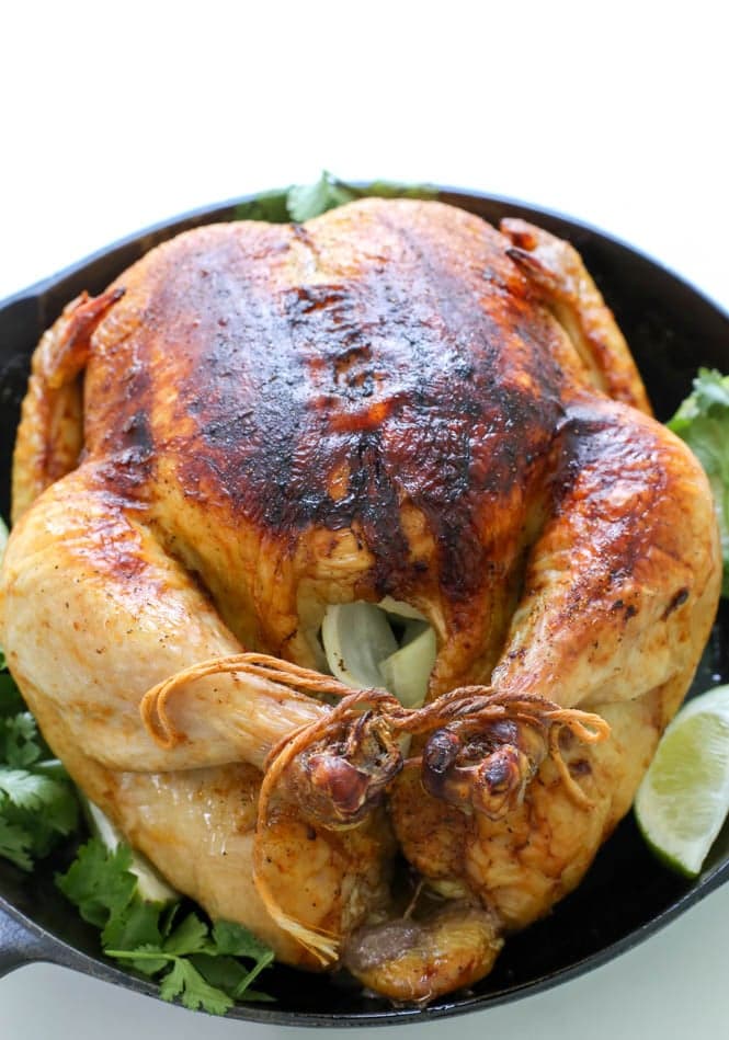 Whole Roasted Mexican Chicken with Chipotle, Lime and Cilantro