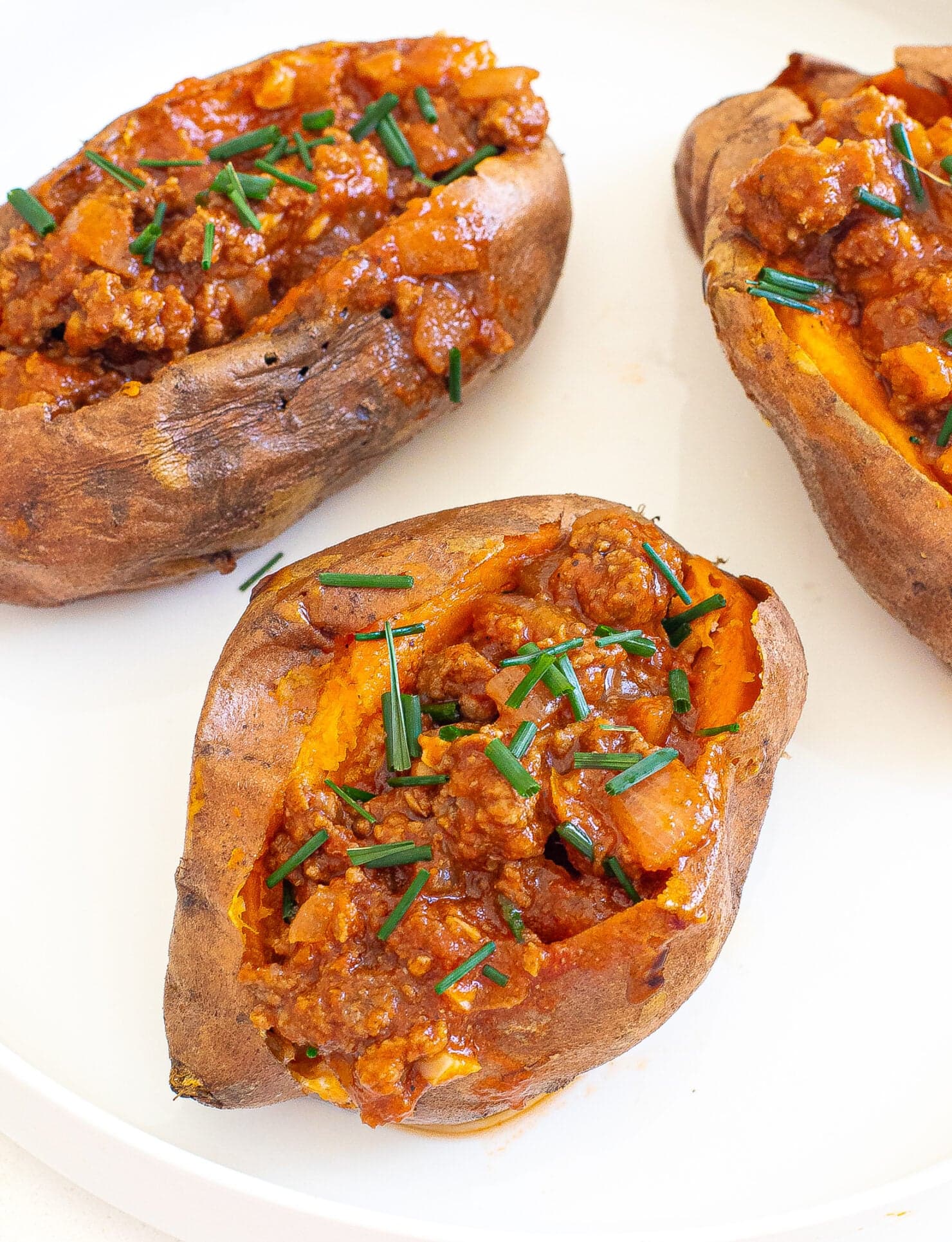 Sloppy Joe Stuffed Sweet Potatoes