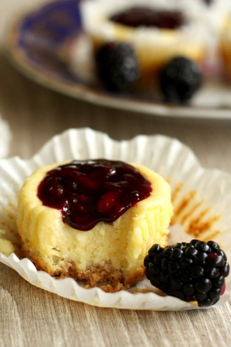 Mini Blackberry Cheesecakes
