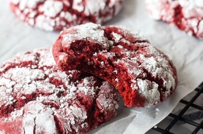 Cake Mix Red Velvet Crinkle Cookies