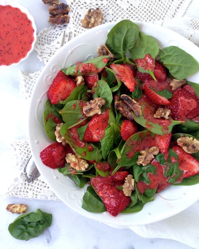 Strawberry Spinach Salad with Poppyseed Dressing