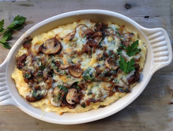 Truffle Mushroom Polenta Gratin Recipe