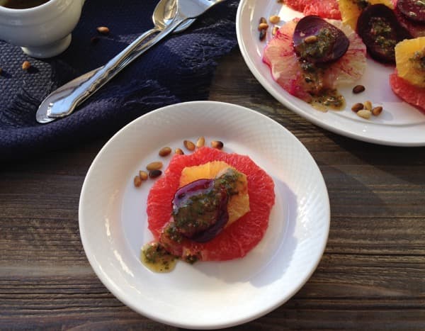 Citrus Beet Salad with Lemon Balm Pesto Recipe