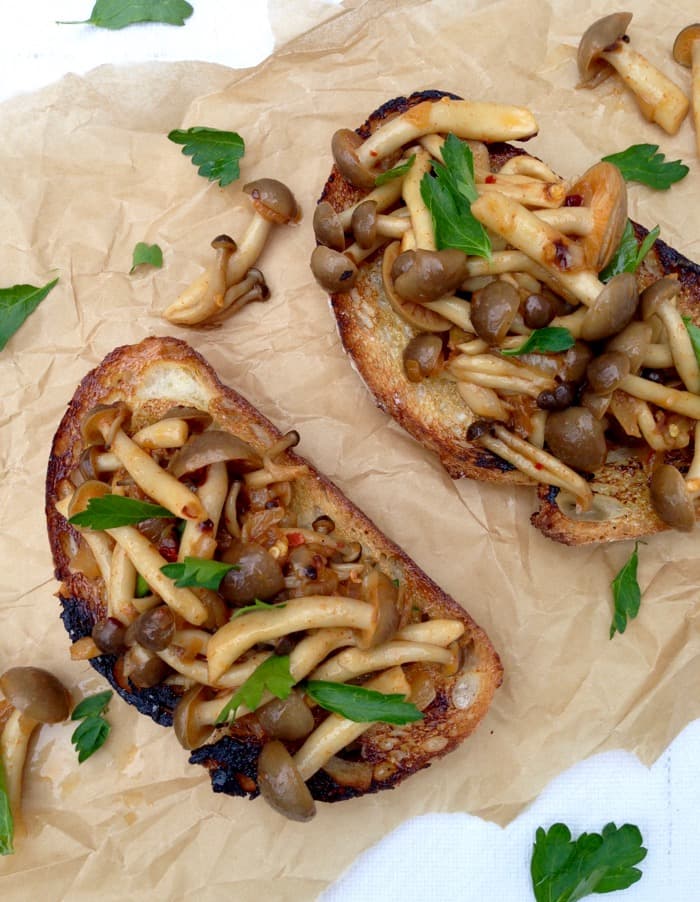 Wild Mushroom Bruschetta Appetizer