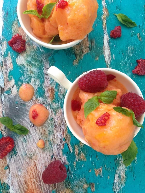 Raspberry Peach Sorbet Recipe