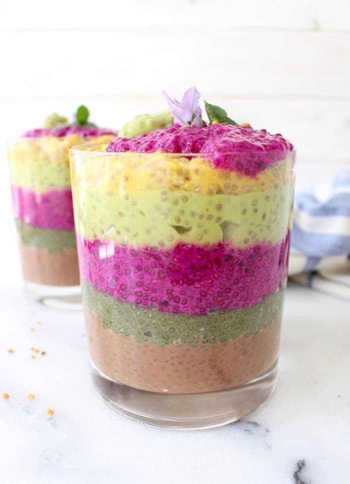 Chia Seed Breakfast Pudding Recipe ( Rainbow Pudding )