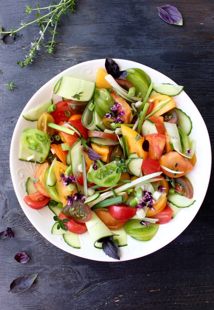 Tomato Cucumber Basil Salad