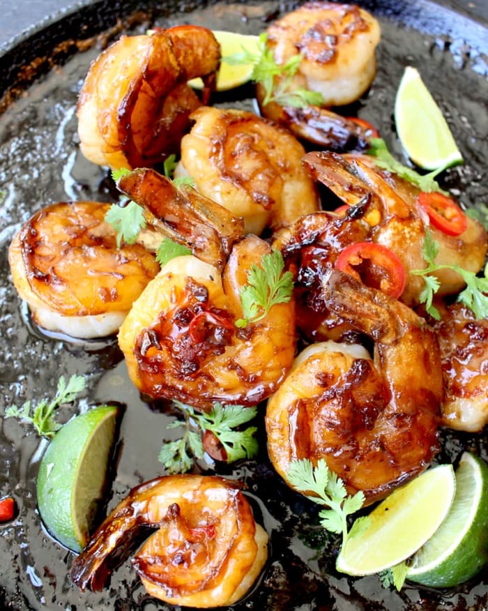 Honey Garlic Shrimp Recipe with Mango Habanero Salsa