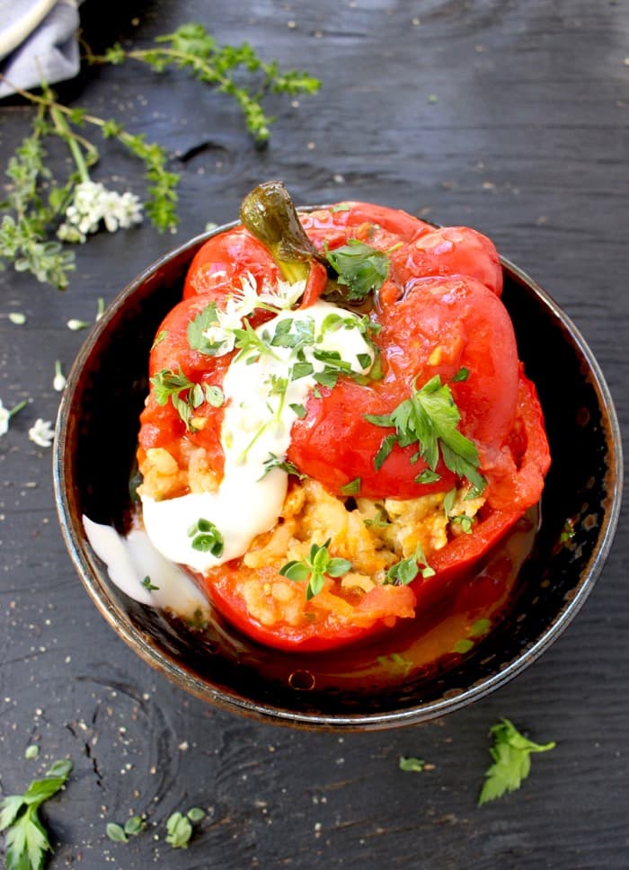 Italian Vegetarian Stuffed Peppers Recipe